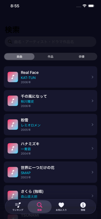 あの頃Hits 画面 3 楽曲詳細